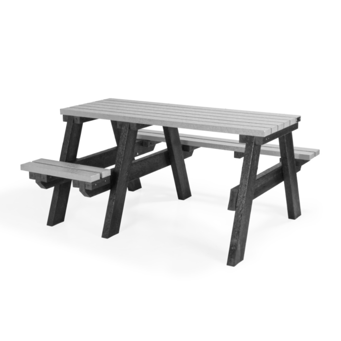 Grey Recycled Plastic Wheelchair Accessible picnic table for adults