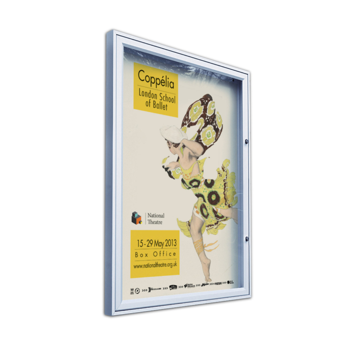 Small portrait silver notice board with two locks