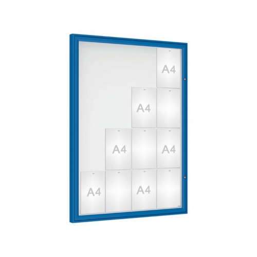 Portrait large blue aluminium notice board