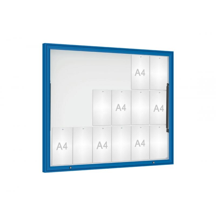 Large blue aluminium notice board