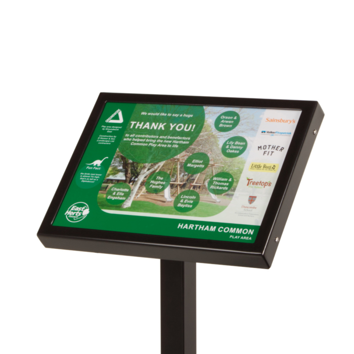 Outdoor A3 Aluminium Lectern with printed artwork