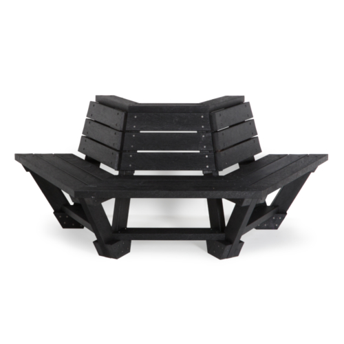 Black recycled plastic wall mounted seat