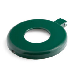 Green plastic bin lid with round aperture