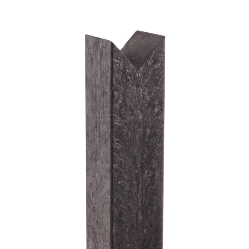 Plastic birdsmouth fencing post with V notch at top.