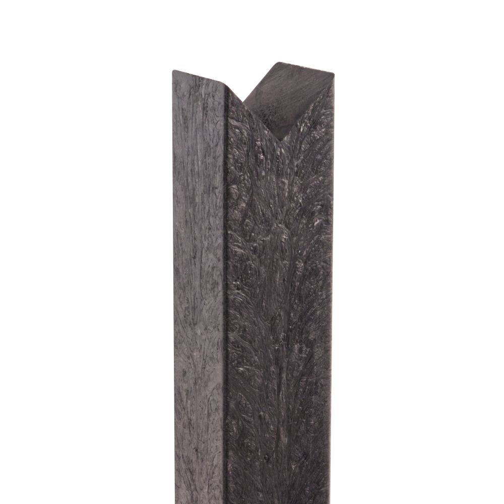 Plastic birdsmouth fencing post with V notch at top.