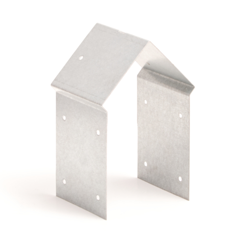 Galvanised bracket for recycled plastic knee fencing.