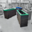 Blockade recycled plastic planter with colourful rims