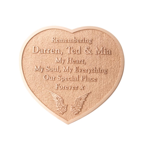 Heart Shaped Bronze Plaque