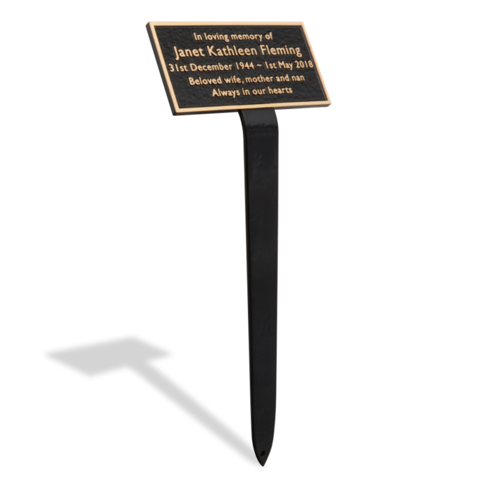 Cast Bronze Memorial Plaque with Ground Spike