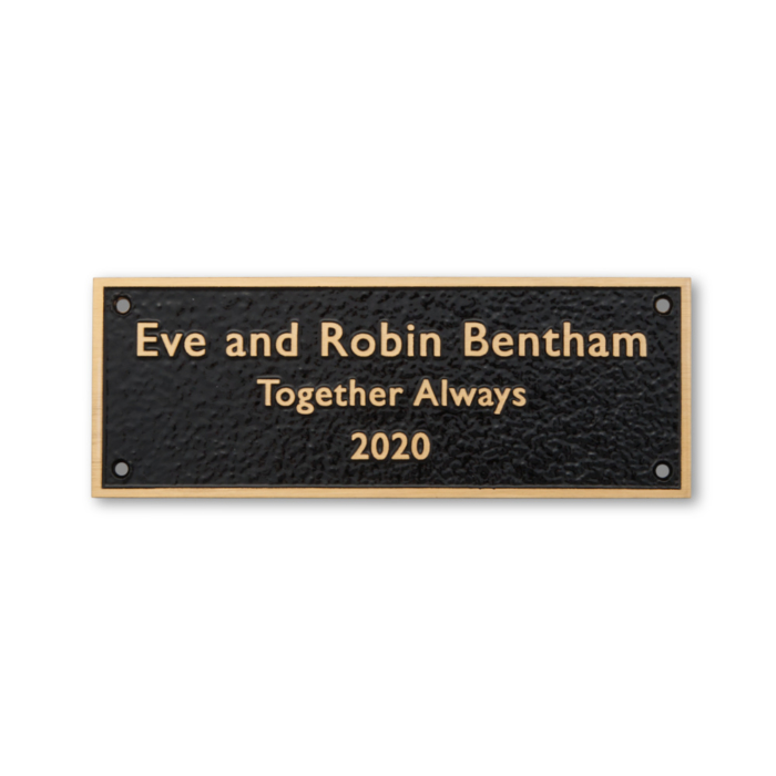 Cast Bronze Memorial Plaque with Black Background