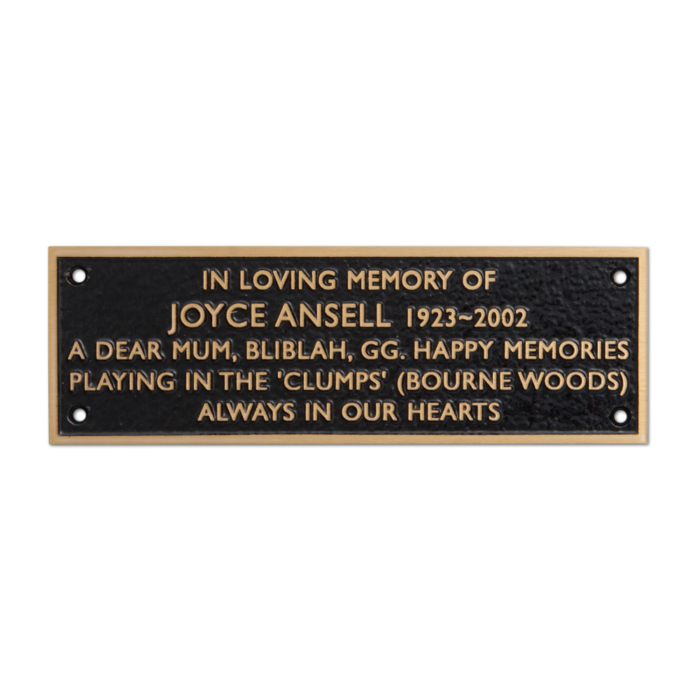 Cast Bronze Memorial Plaque