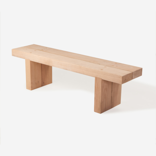 Heavy duty chunky oak garden bench.