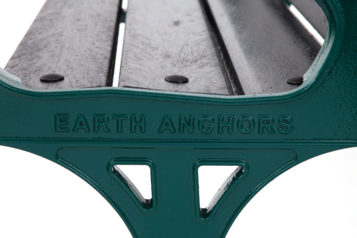 Embossed "Earth Anchors" wording in cast iron.