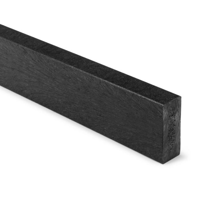 Slim black recycled plastic plank