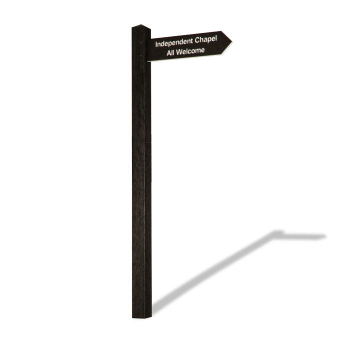 Recycled Plastic Finger Post Black Plastic