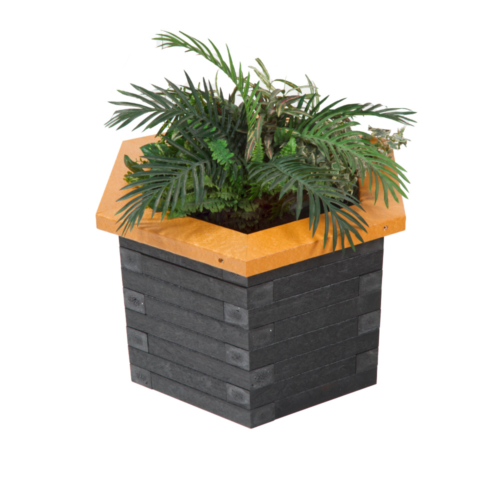 Hive Planter In Black Recycled Plastic