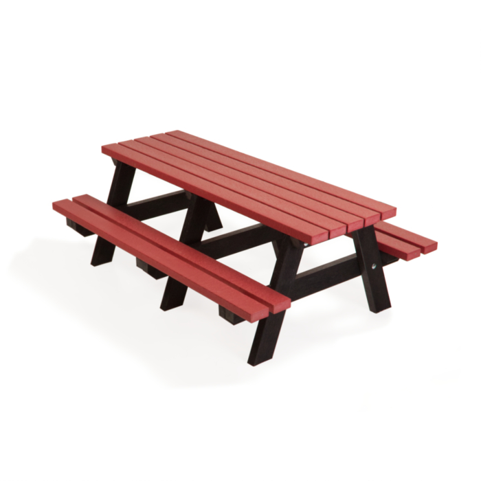 Red and black infant picnic table
