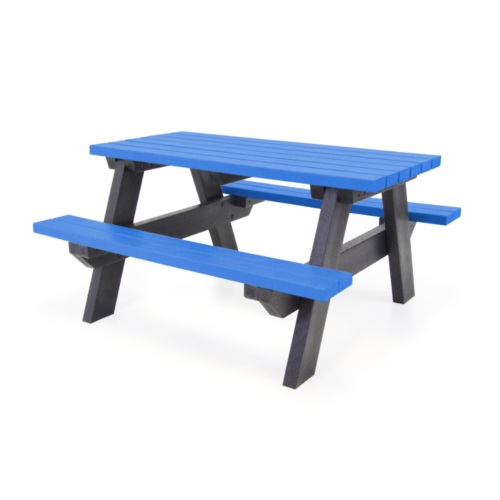 Junior Recycled Plastic Picnic Table Blue and Black