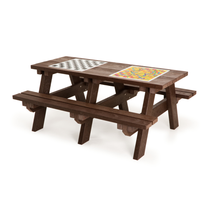 Reycled Plastic Picnic Table for Children with built in games