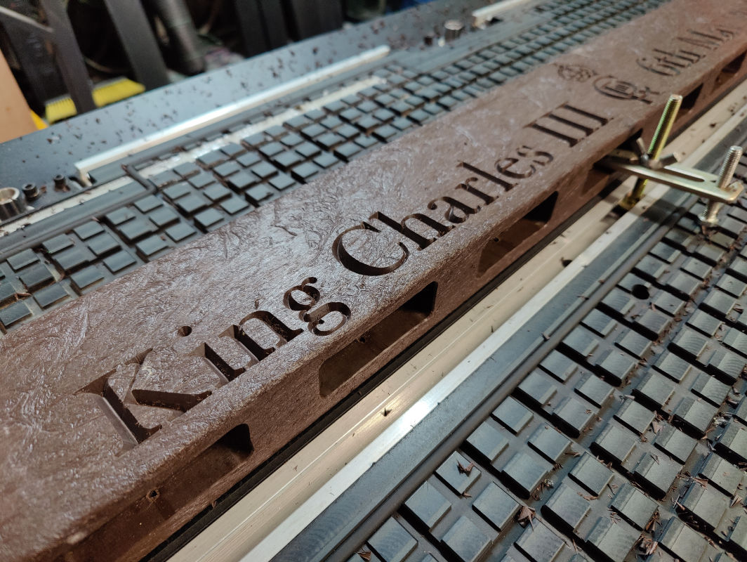Engraved King Charles Bench Back