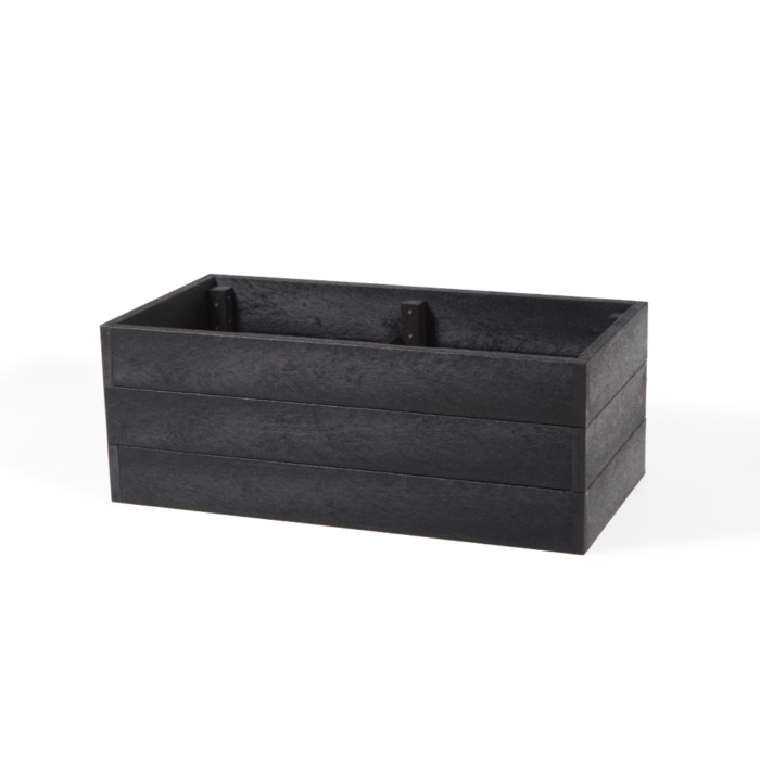 Raised bed recycled plastic planter in black