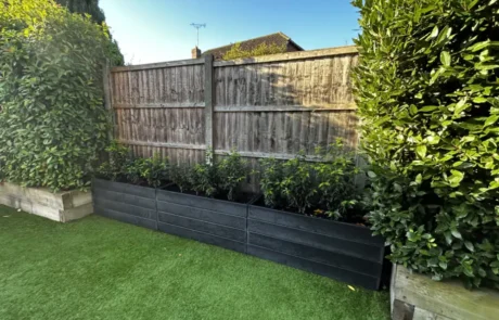 Long-Planters-Matthew-Lawrence- Raised bed planters on Astroturf
