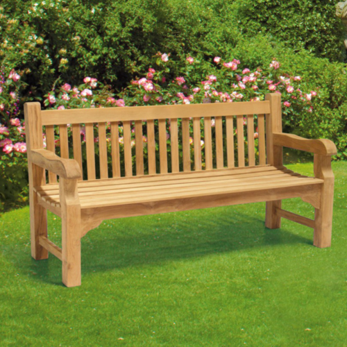 1.8m teak seat on grass