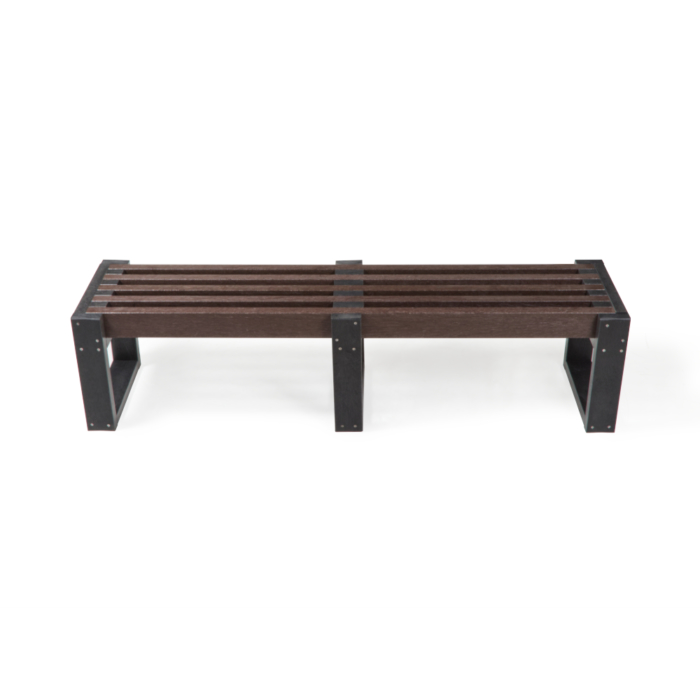 Recycled plastic modular bench in black and brown