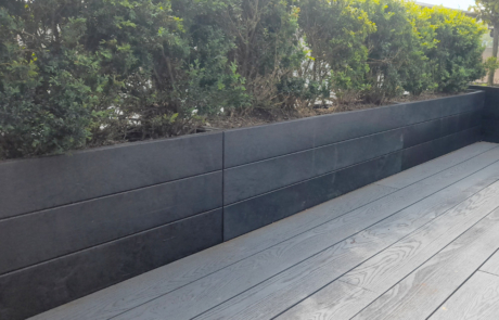 Recycled Plastic Narrow Planters with bushes