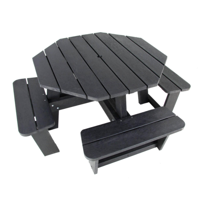 Plastic Park Picnic Bench in Black