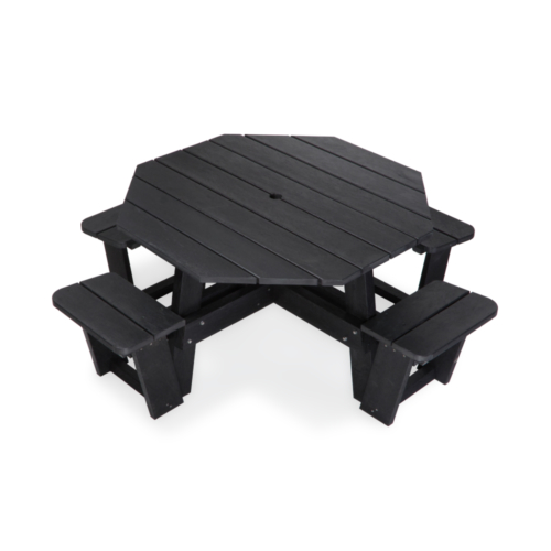 Octagonal Recycled Plastic Picnic Bench with Mobility Access Space