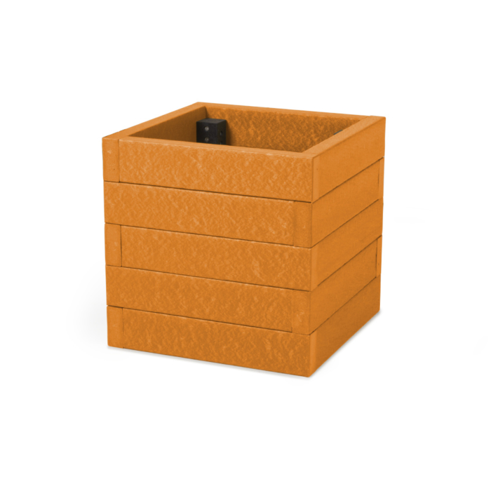 Orange Recycled Plastic Cube Planter