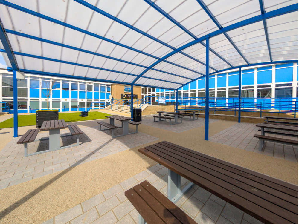 Outdoor Recycled Plastic Tables At School