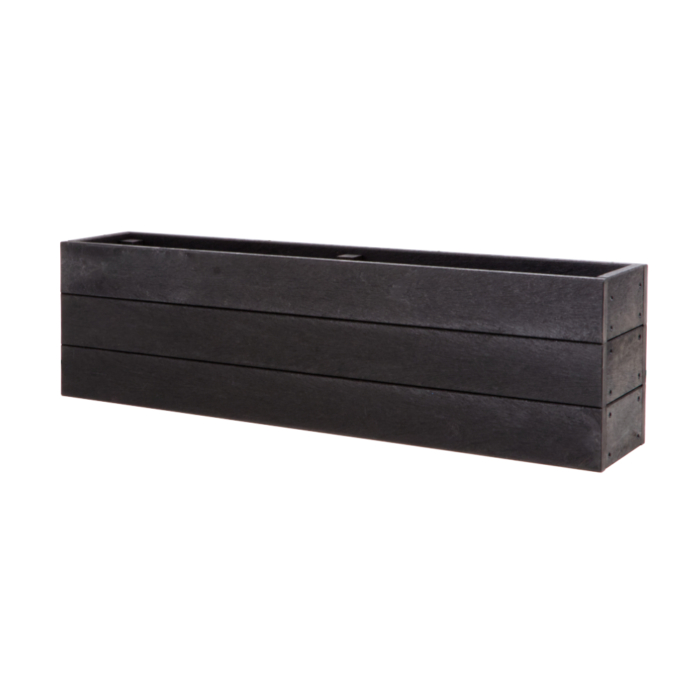 Long Narrow Recycled Plastic Planter in Black