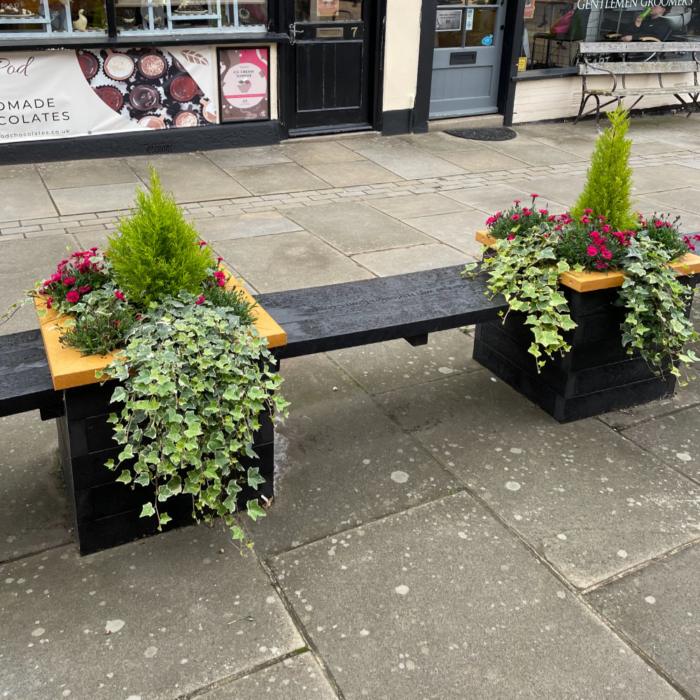 Recycled Plastic Planter Bench