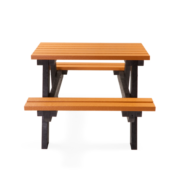 Orange and black 2 person outdoor picnic table