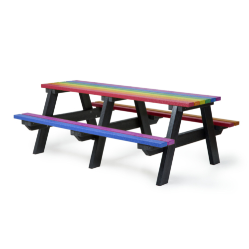 2m Recycled plastic picnic table in multiple colours
