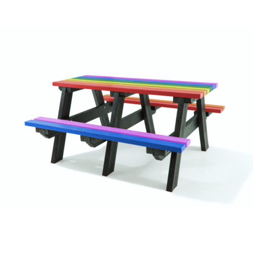 Multi Coloured A Frame Recycled Plastic Picnic Table