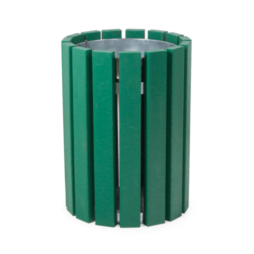 Round Litter Bin in multi coloured recycled plastic