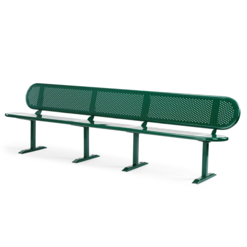 Long 1.8 metre green steel seat