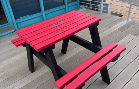 Recycled Picnic Table with plaque