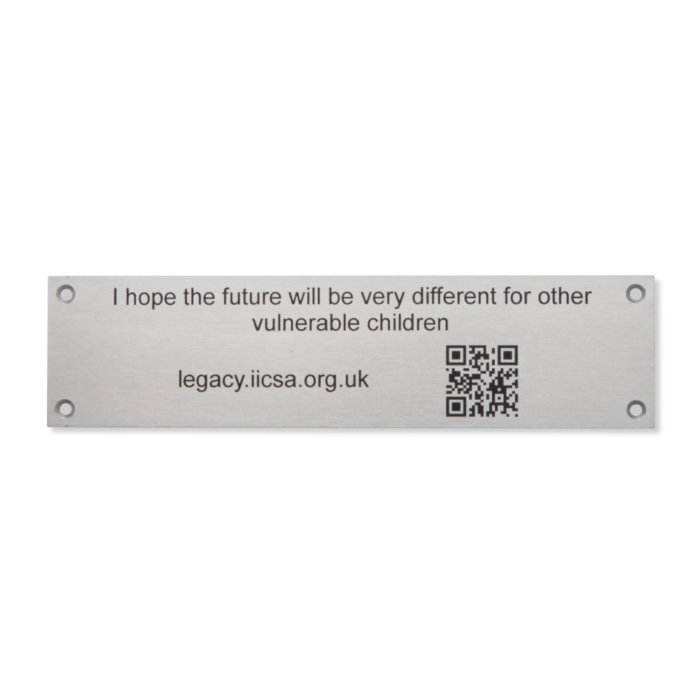 Information Plaque with QR code engraved