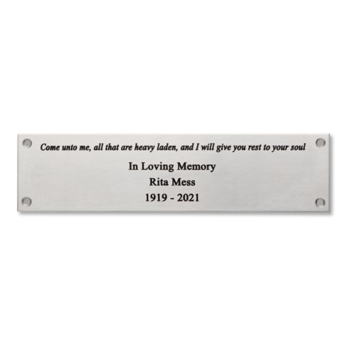 Long Stainless Steel Memorial Plaque