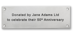 Stainless steel memorial plaque