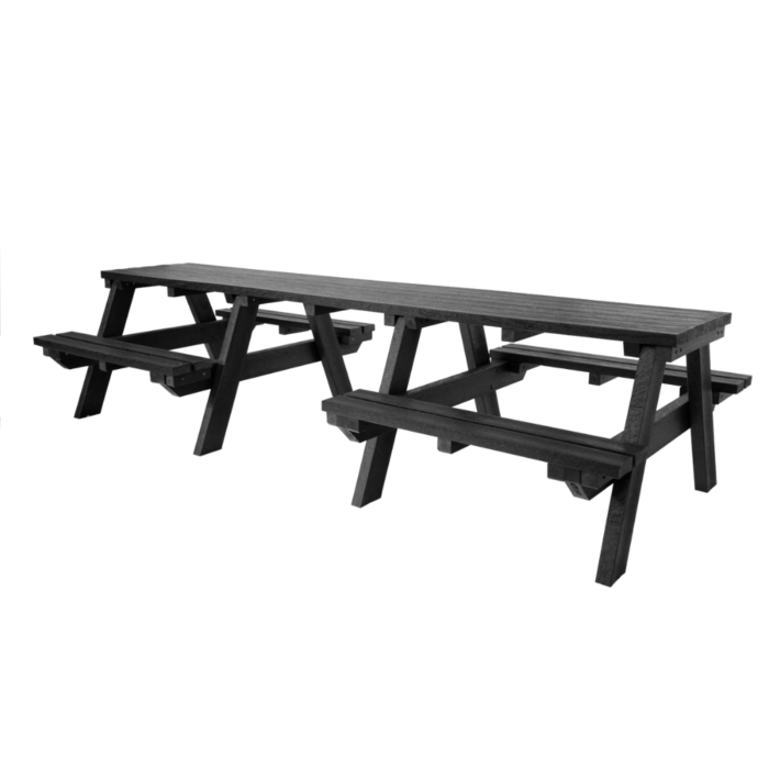 3 metre long black mobility picnic table