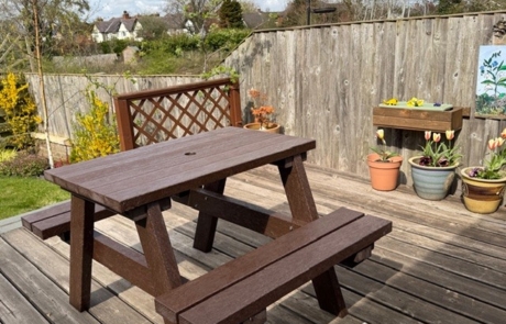 Surrey Picnic Table On Family Garden. Surrey Picnic Table On Family Garden.