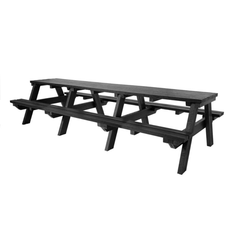 Long A Frame Picnic Table Recycled Plastic EarthAnchors