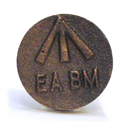 Round metal EABM vertical survey marker