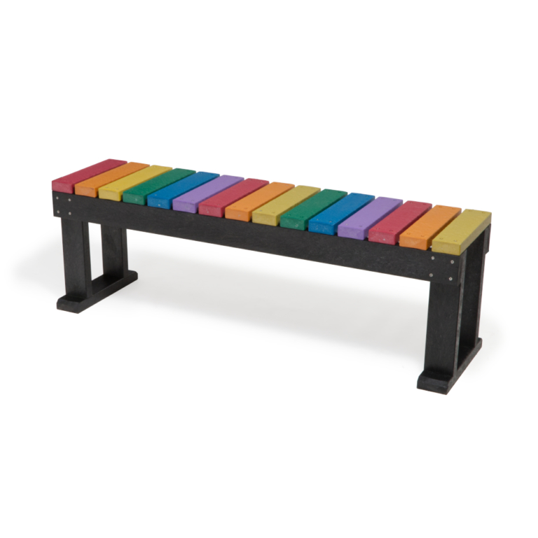 Multi Coloured Xylophone Bench Recycled Plastic